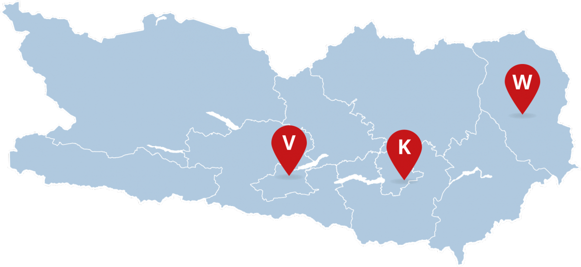 Karte der ABC-Standorte in Kärnten